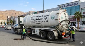 شفط بيارة في الطائف باستخدام معدات وايت صرف صحي