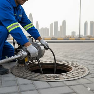 غرفة تفتيش صرف صحي قبل التنظيف بالطائف